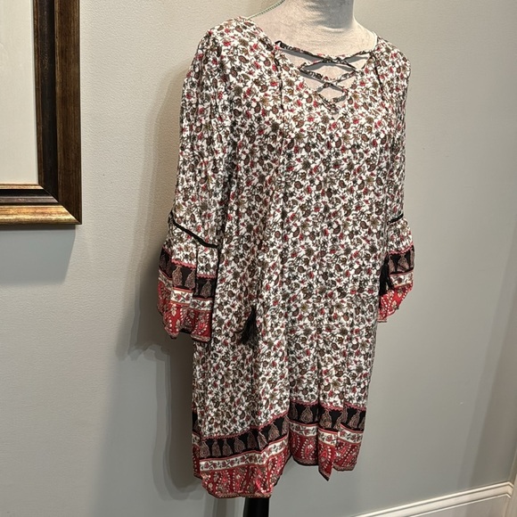 eesome floral print tunic dress NWT L - Picture 3 of 13